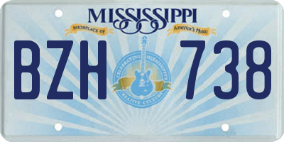 MS license plate BZH738