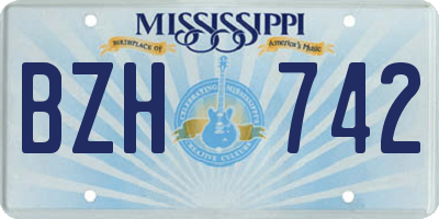 MS license plate BZH742