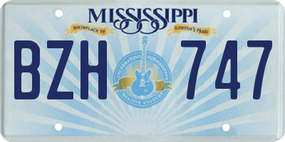 MS license plate BZH747