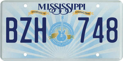 MS license plate BZH748