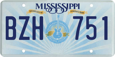 MS license plate BZH751