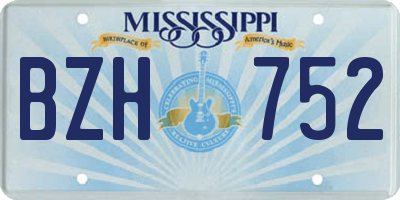 MS license plate BZH752