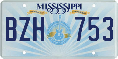 MS license plate BZH753