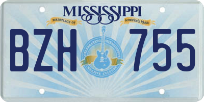 MS license plate BZH755