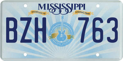 MS license plate BZH763
