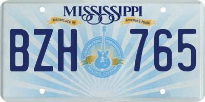 MS license plate BZH765
