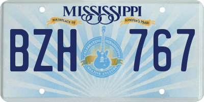 MS license plate BZH767