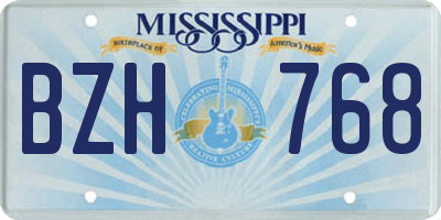 MS license plate BZH768