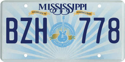 MS license plate BZH778