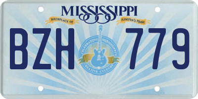 MS license plate BZH779