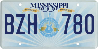 MS license plate BZH780
