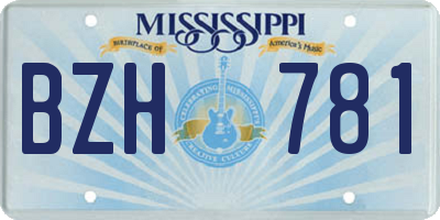 MS license plate BZH781