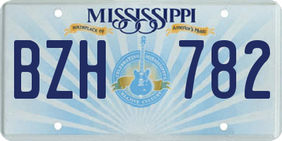 MS license plate BZH782