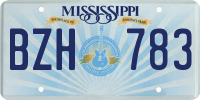 MS license plate BZH783