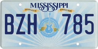 MS license plate BZH785