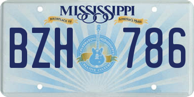 MS license plate BZH786
