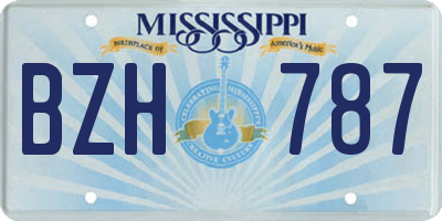MS license plate BZH787