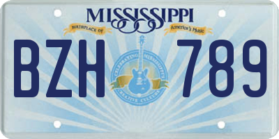 MS license plate BZH789
