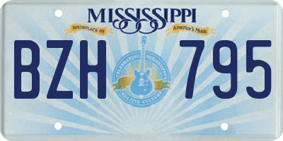 MS license plate BZH795