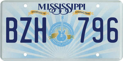 MS license plate BZH796