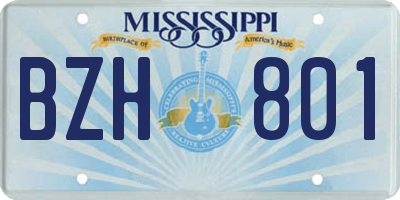 MS license plate BZH801