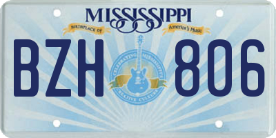 MS license plate BZH806