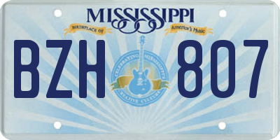MS license plate BZH807