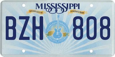 MS license plate BZH808