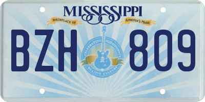 MS license plate BZH809