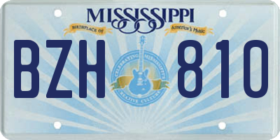 MS license plate BZH810
