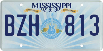 MS license plate BZH813