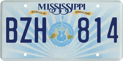 MS license plate BZH814