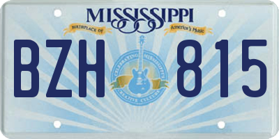 MS license plate BZH815