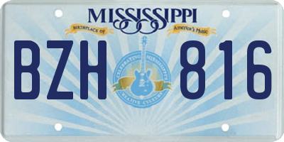 MS license plate BZH816
