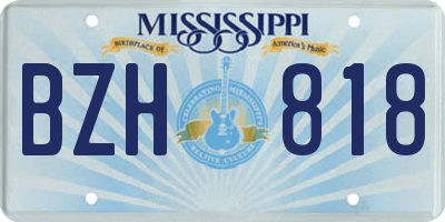 MS license plate BZH818