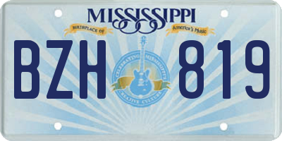 MS license plate BZH819