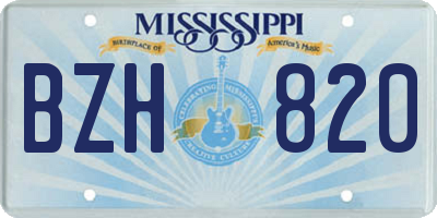 MS license plate BZH820