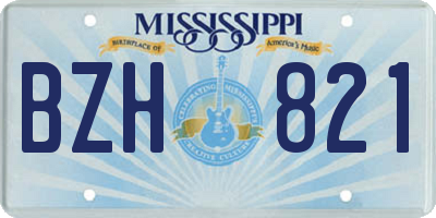MS license plate BZH821