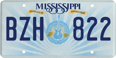 MS license plate BZH822