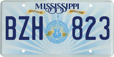 MS license plate BZH823