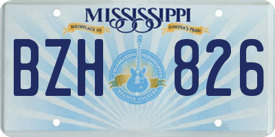 MS license plate BZH826