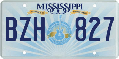 MS license plate BZH827