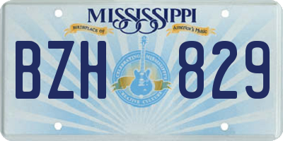 MS license plate BZH829