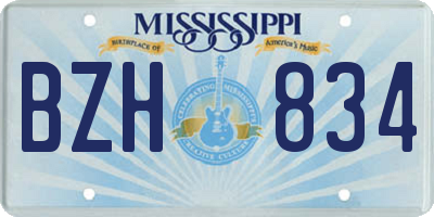 MS license plate BZH834