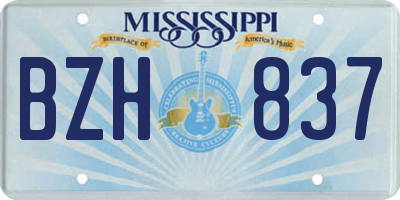 MS license plate BZH837