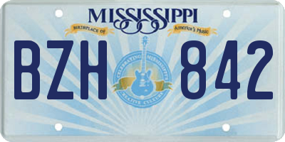 MS license plate BZH842