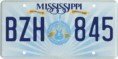 MS license plate BZH845