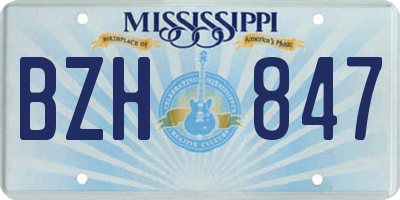 MS license plate BZH847
