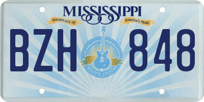 MS license plate BZH848