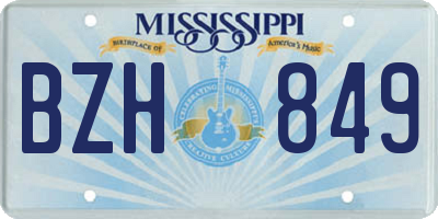MS license plate BZH849